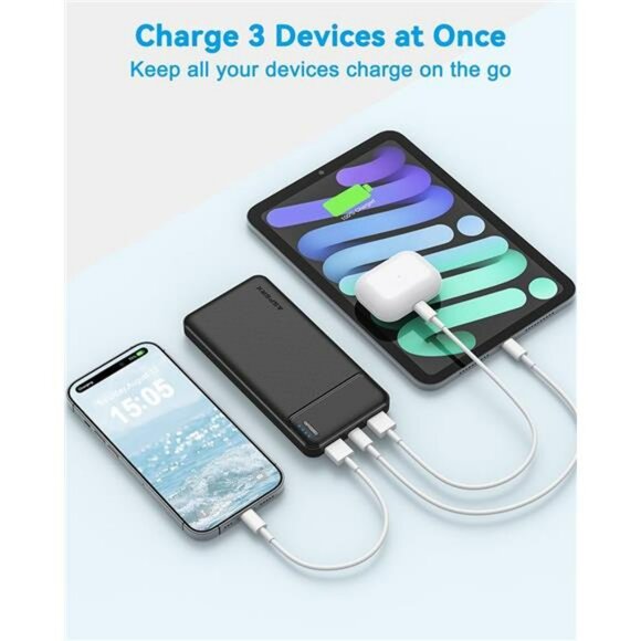 2 Pack Portable Charger Power Bank 10000mAh USB C Fast Charging Battery - Picture 4 of 7